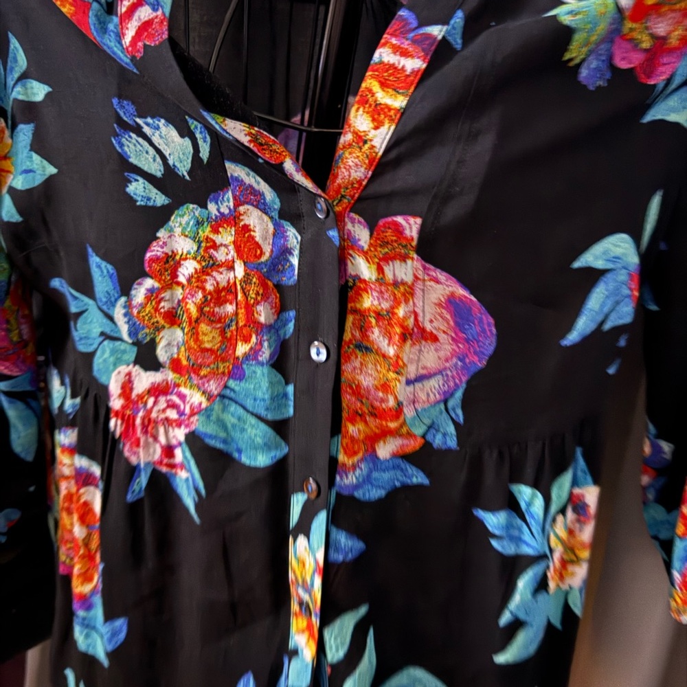 Maeve Vibrant Black and Blue Dress - Picture 2 of 2